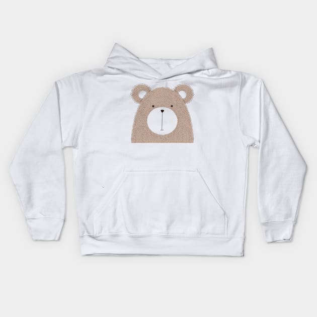 Cute Bear Head Kids Hoodie by madebyTHOR